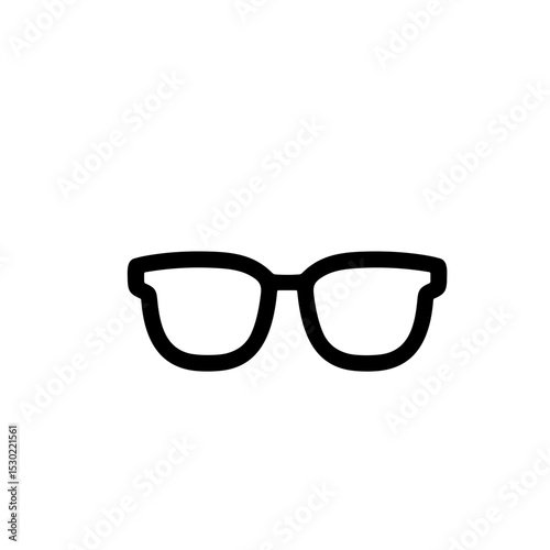 Simple Outline Minimalist Eyeglasses Fashion Accessory Illustration Isolated on White