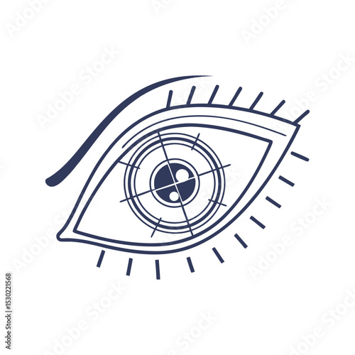 High-tech eye scanner biometric interface icon vector illustration