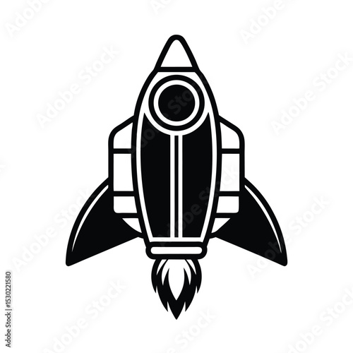 Futuristic jetpack flight silhouette icon vector illustration