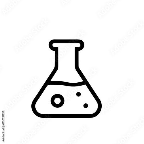 Simple Outline Science Flask Chemical Experiment Lab Equipment Icon