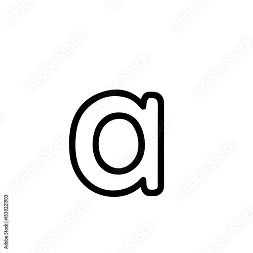 Simple Line Lowercase Letter A Typography Alphabet Character