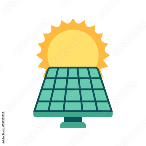 Solar panel icon. Renewable energy and sustainable symbol