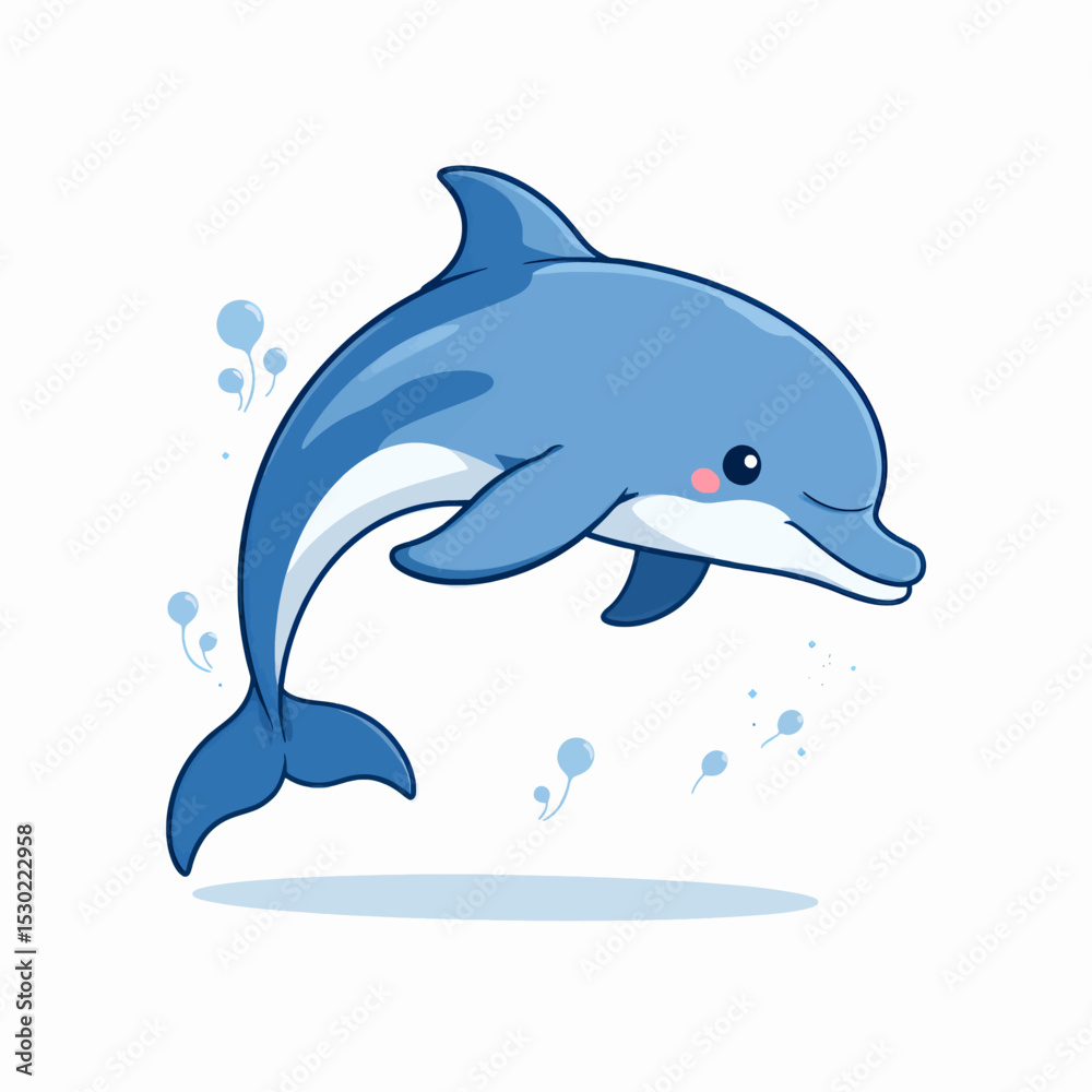 Fototapeta premium Playful Dolphin Leaping in Shimmering Blue Waters