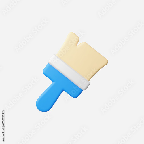 Fototapeta Naklejka Na Ścianę i Meble -  3d Realistic Paint brush icon vector Illustration