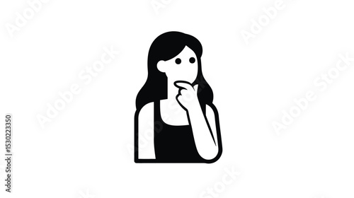Thinking Woman Icon:  A Powerful Visual for Decision-Making & Contemplation