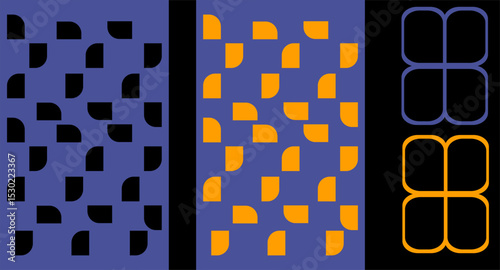collection bundle textured vector background with abstract line shapes, collection bundle abstract background pattern  shape, grid, square, background for cover paper, poster, presentation, brochure