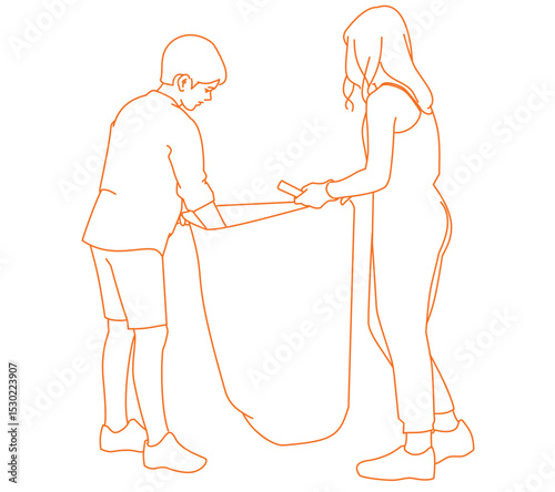 Kids are Collecting Garbage in Plastic Bags