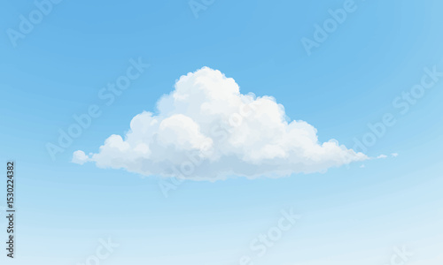 Single Cloud in Clear Blue Sky