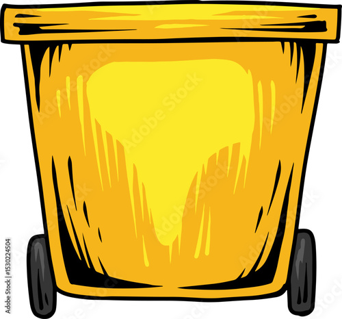 Yellow Wheelie Bin