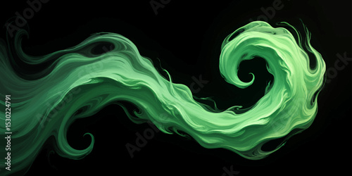 Swirling Green Mist on Dark Night