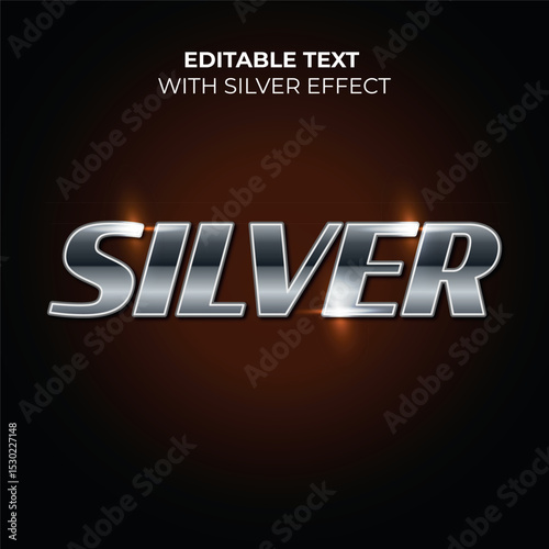editable text with silver effect
