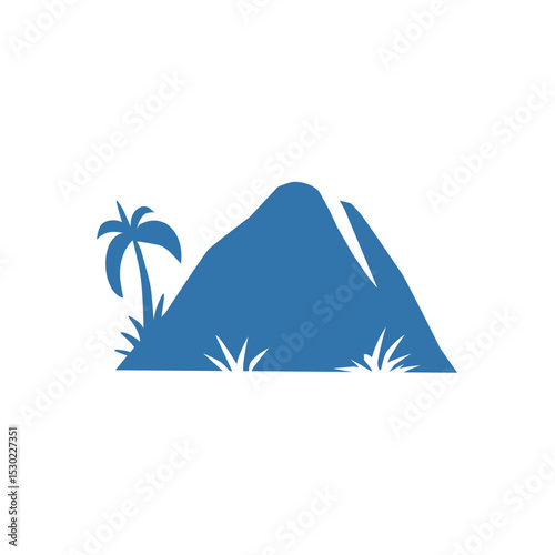 mountain icon with trees