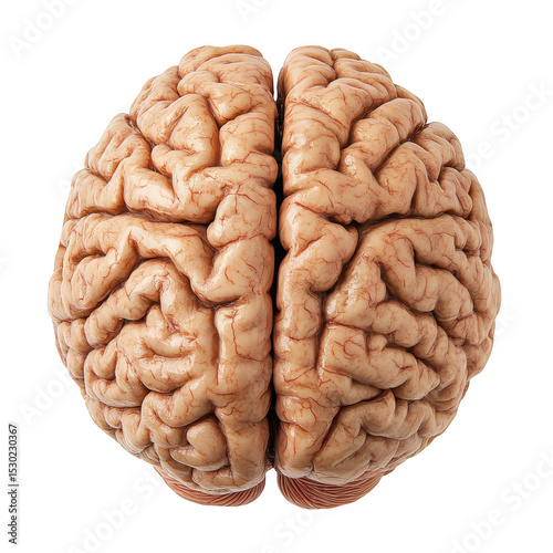 Human brain model isolated on transparent background