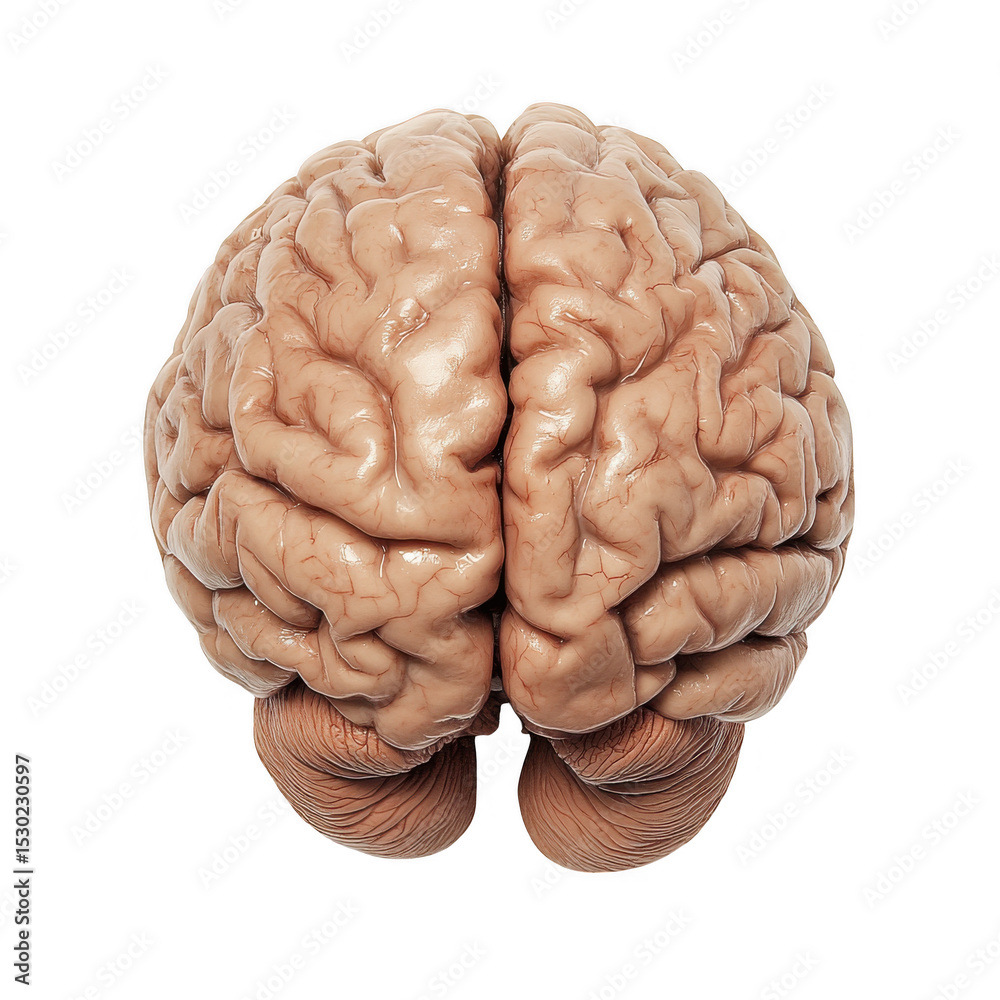 Naklejka premium Human brain model isolated on transparent background
