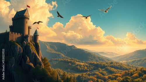 sunset in the mountains