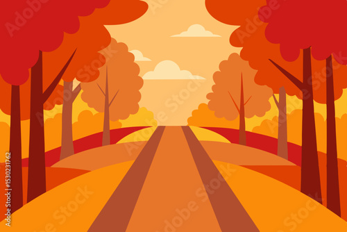 autumn road in the forest