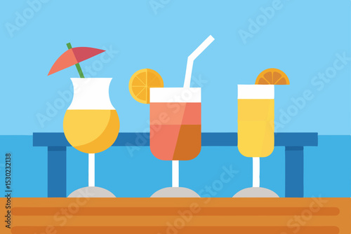 two glasses of cocktails on the beach