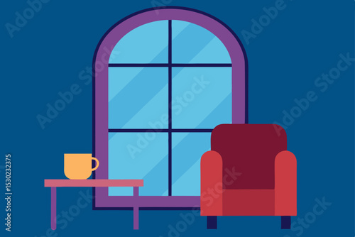interior of a room with a window