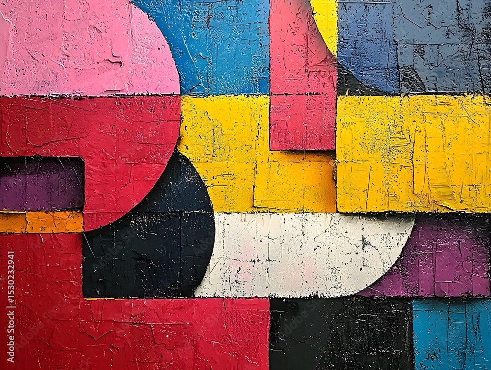 Naklejka premium Vibrant Abstract Painting on Wall