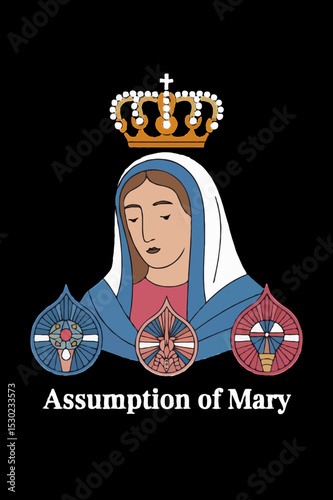 Assumption of Mary Vector EPS High-Quality Religious Illustration