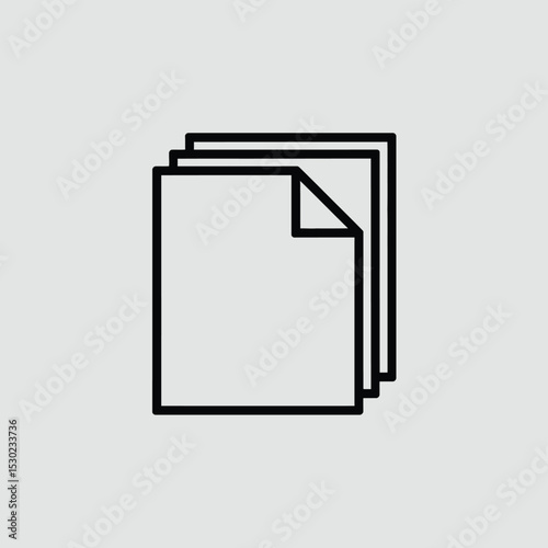 Stack of Blank Paper Sheets with Folded Corner Icon