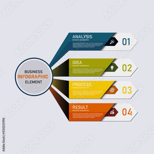 infographic design elements 3d horizontal arrows tabs