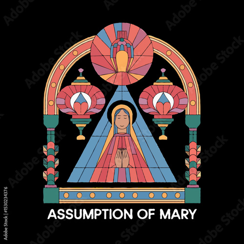 Assumption of Mary Vector EPS High-Quality Religious Illustration