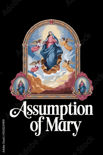 Assumption of Mary Vector EPS High-Quality Religious Illustration