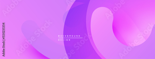 Abstract purple waves create soft gradient background. Minimalist design emphasizes flowing shapes, modern aesthetic.