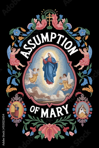 Assumption of Mary Vector EPS High-Quality Religious Illustration