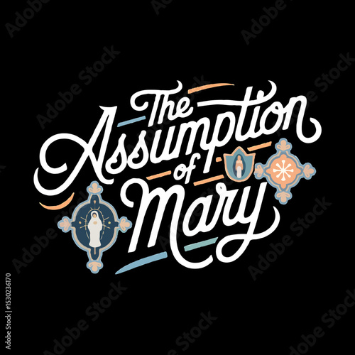 Assumption of Mary Vector EPS High-Quality Religious Illustration
