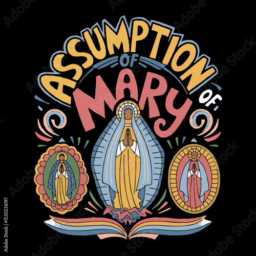 Assumption of Mary Vector EPS High-Quality Religious Illustration