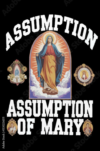 Assumption of Mary Vector EPS High-Quality Religious Illustration