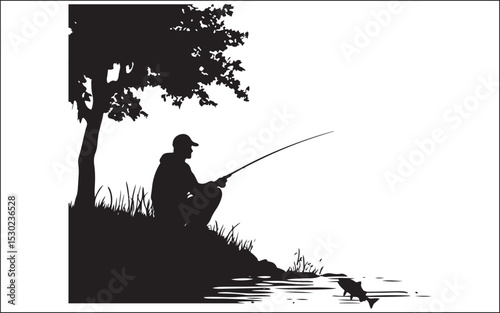 man fishing on the river