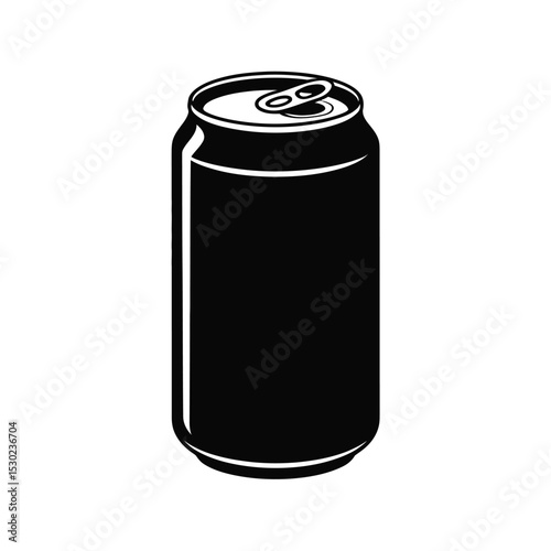 Black and White Illustration of a Soda or Beverage Can