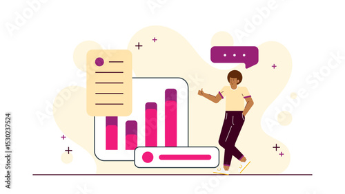 Man pointing at a chart, giving thumbs up, ideal for business presentations, financial reviews, success concepts, data analysis, positive feedback.