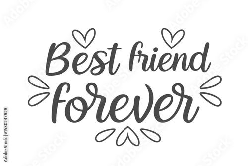 Elegant cursive handwritten best friend forever design
