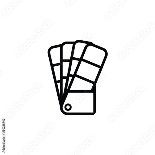Minimalist Icon of a Paint Color Swatch Fan Deck