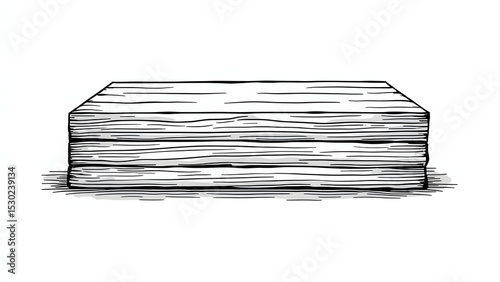 Simplified black and white illustration of a stack of wooden planks, ideal for construction, carpentry, or outdoor projects.