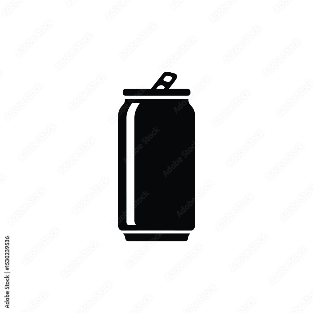 Isolated Black Soda Can Illustration on White Background Simple Beverage Icon Isolated Black Soda Can Illustration on White Background Simple Beverage Icon