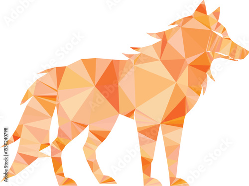Geometric wolf silhouette illustration isolated on white background design for creative projects.