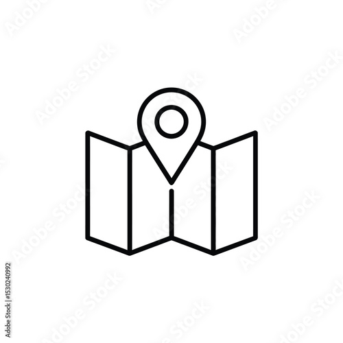 Map with Location Pin Icon Travel Navigation and Destination
