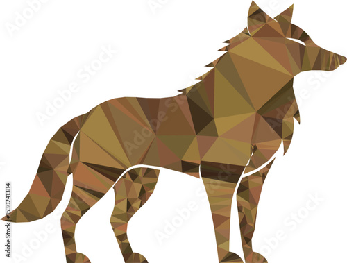 Geometric wolf silhouette illustration isolated on white background design for creative projects.