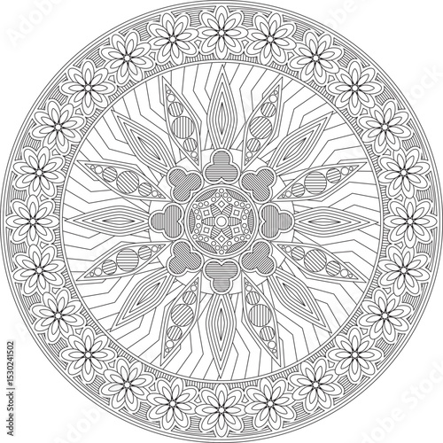 Mandala Art design Coloring Page For Adult