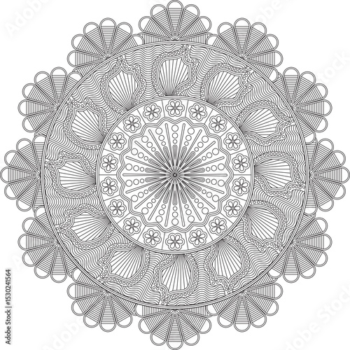 Mandala Art Design Coloring Page For Adult