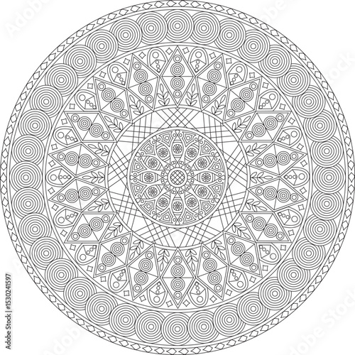 Adult Coloring Mandala Pages Printable Vector