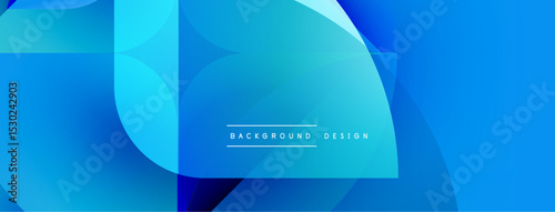 Abstract blue gradients create dynamic shapes. Modern design elements suggest technology, innovation, fluidity. Minimal text reads background design.
