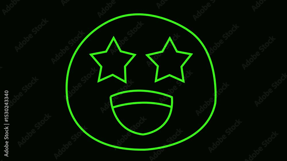 Hand-drawn scribble Emoji animation of a Dead face to put emotions in your videos. Crossed eyes cartoon face frame by frame brush stroke animation. Doodle icon, wiggle sticker rough pencil crayon.