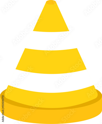 Deconstructed Yellow Cone: Geometric Shapes, Safety Symbol, Abstract Illustration.