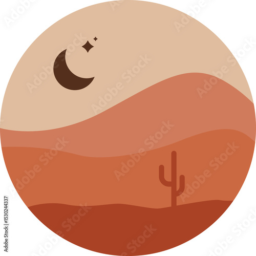 Bohemian Landscape Desert Illustration Element